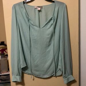 Light turquoise long sleeve top